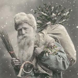 Салфетка для декупажа "Винтаж, Дед Мороз" бумажная, 80008, 33х33 см